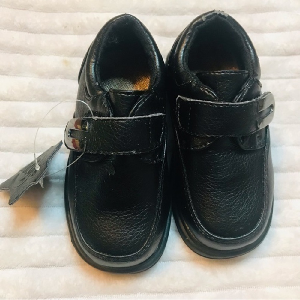 Black Leather Kids School Shoes Dress Shoe Toddler Baby Boys Size 5